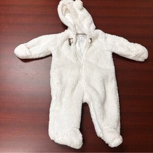 Carter Cozy White Fleece Baby Onesie Size 3 Months Bodysuit Winter Outdoor Warm